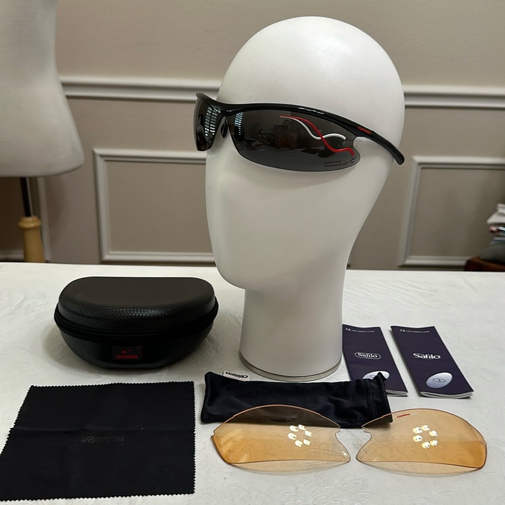 Carrera CX SUNGLASSES - Black/Silver Flash + Orange